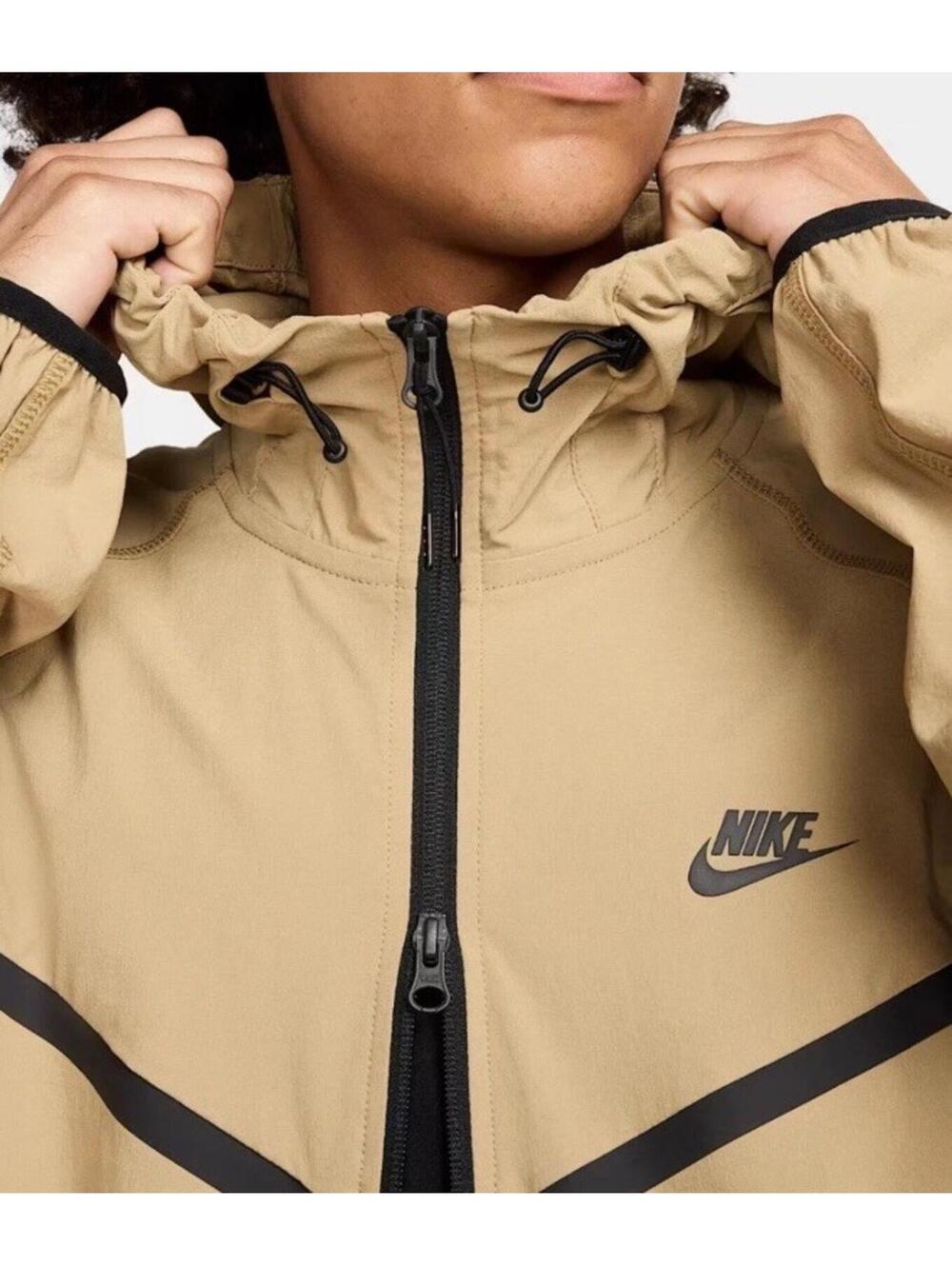 $145 Nike Tech Windrunner Woven Jacket Hoodie Parachute Beige HM7151-297 Men's M - Picture 2 of 10